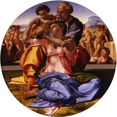 Den hellige familie Doni Tondo av Michelangelo Buonarroti