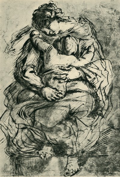 Madonna og barn, slutten av 1500-begynnelsen av 1600-tallet, 1943. av Michelangelo Merisi Caravaggio