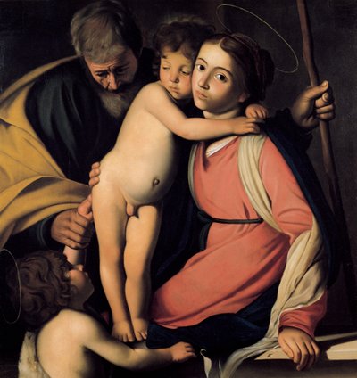 Den hellige familie med døperen Johannes som gutt, tidlig på 1600-tallet. av Michelangelo Merisi Caravaggio