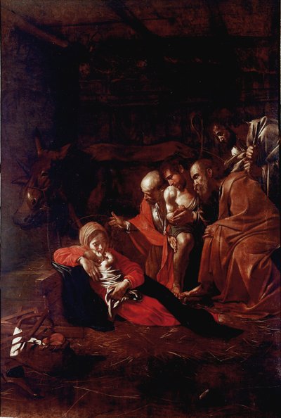 Tilbedelse av magi-maleriet av Michelangelo Merisi dit Il Caravaggio av Michelangelo Merisi da Caravaggio
