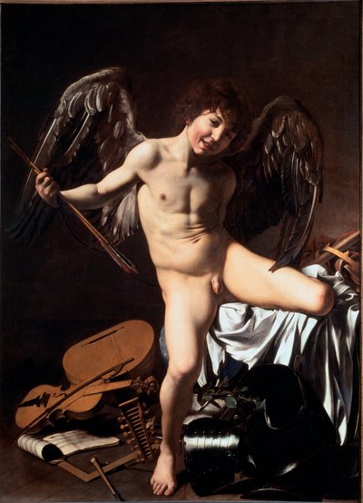 Amor vincit omnia (kalt Victorious Cupid eller Love Triumphant eller Earthly Love) (maleri av Michelangelo Merisi da Caravaggio