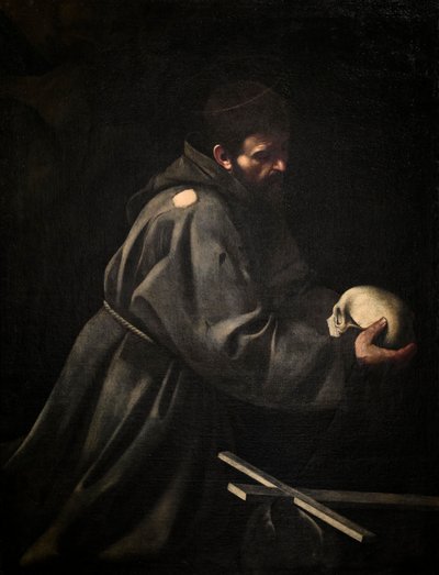 St Francis i meditasjon, ca. 1606 (olje på lerret) av Michelangelo Merisi da Caravaggio