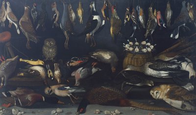 Stilleben med fugler, av Master of the Hartford Still-life (olje på lerret) av Michelangelo Merisi da Caravaggio