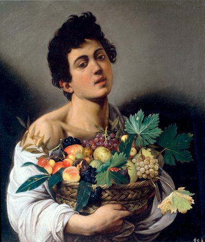Fruktselgeren (olje på lerret av Michelangelo Merisi da Caravaggio