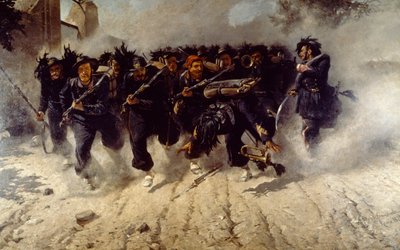 Bersaglieri Charge at Porta Pia, av Michele Cammarano (1835-1920), olje på lerret, 290x472 cm av Michele Cammarano