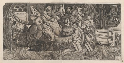 Mirror of Roman Magnificence: Naval Battle, 1500-tallet., 1500-tallet. av Michele Lucchese