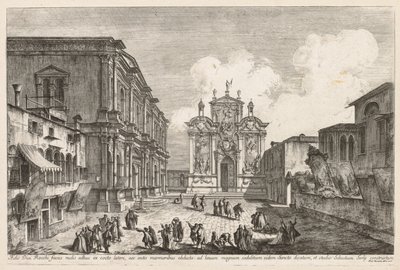 Utsikt over Venezia: Campo S. Rocco, 1741. av Michele Marieschi