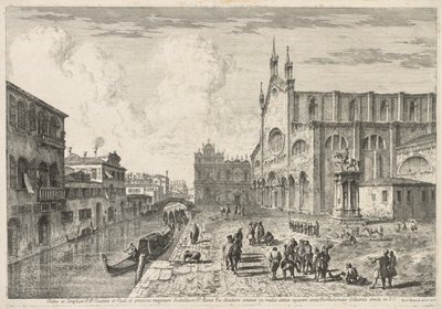 Utsikt over Venezia: Campo S. S. Giovanni e Paolo av Michele Marieschi