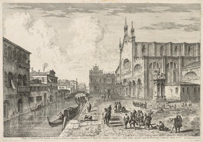 Utsikt over Venezia: Campo S. S. Giovanni e Paolo, 1741. av Michele Marieschi