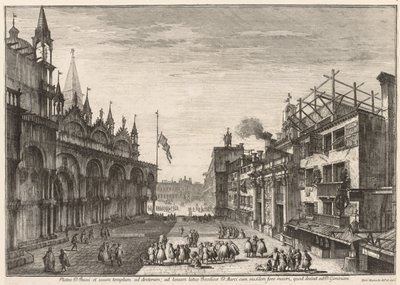 Utsikt over Venezia: Piazzetta S. Basso av Michele Marieschi
