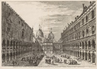 Utsikt over Venezia: Gårdsplassen til hertugpalasset av Michele Marieschi