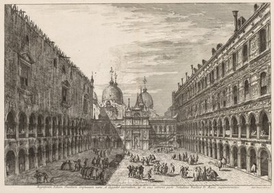 Utsikt over Venezia: The Courtyard of the Ducal Palace, 1741. av Michele Marieschi