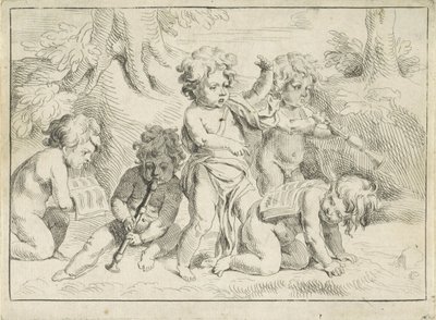 Fem musikkskapende barn av Michiel Frans van der Voort