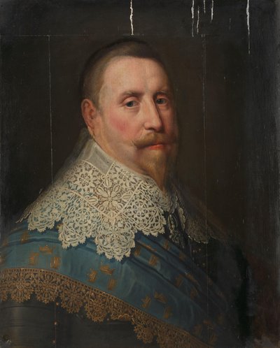 Portrett av Gustav II Adolf (1594-1632), konge av Sverige av Michiel Jansz van Mierevelt (copy after)