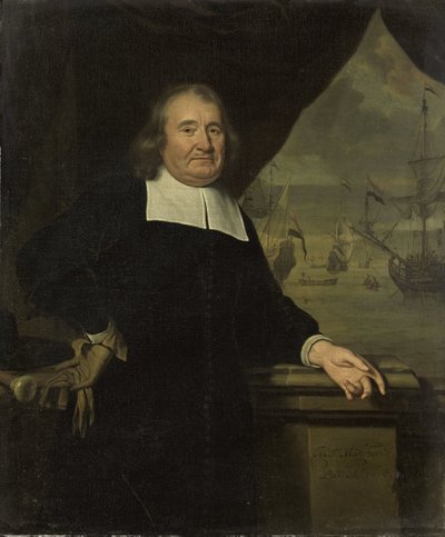 Portrett av en kaptein eller skipsreder av Michiel van Musscher