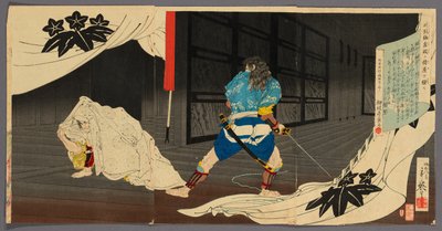 Tokimune (Soga Goro) sniker seg inn i Yoritomos residens (Tokimune Kamakura-donos kariya eller sawagasu) av Migita Toshihide