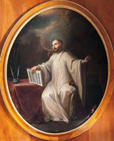 St Bernard av Clairvaux , tilskrevet Miguel Cabrera (1695-1768) av Miguel (attr. to) Cabrera