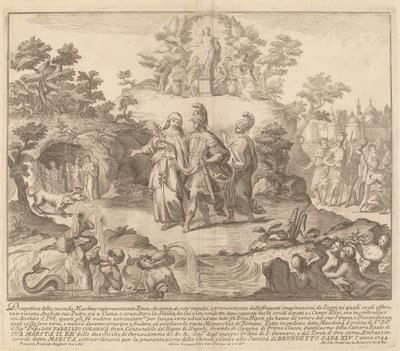 Aeneas and the Cumean Sybil, for "Chinea"-festivalen av Miguel de Sorellò after Francisco Preciado