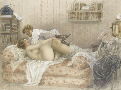 Erotisk scene av Mihaly von Zichy