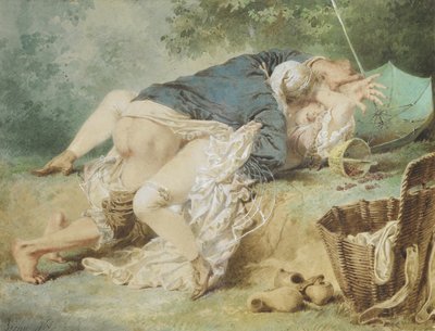 Elskere i en park, 1865 av Mihaly von Zichy