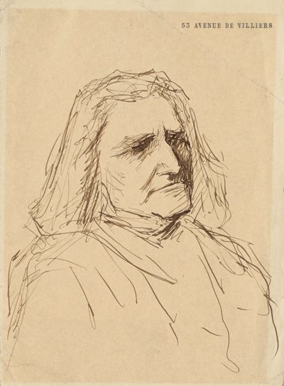Portrett av Franz Liszt 1811-1886, 1880-årene. av Mihály Munkácsy