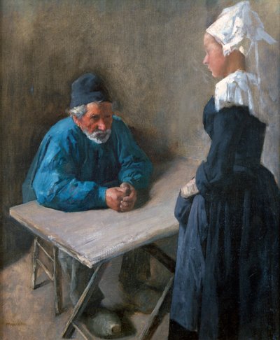 Tjenestepikens forlovelse, c1864-1900 av Mihály Munkácsy
