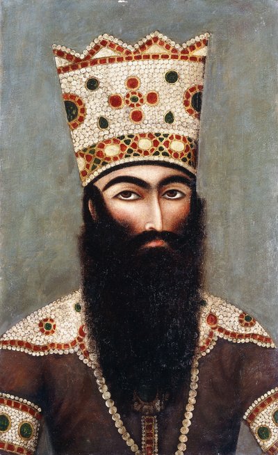 Qajar kongelig portrett; sannsynligvis Fath "Ali Shah av Mihr Ali