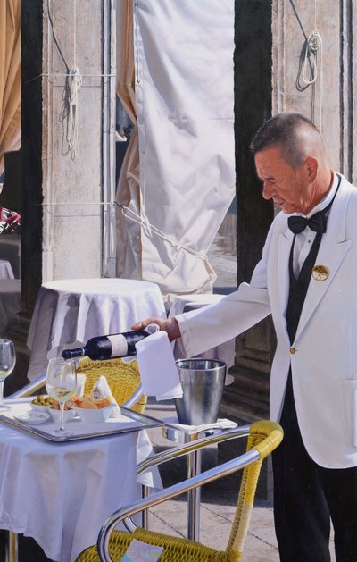 San Marco Aperitiff (olje på panel) av Mike Briscoe