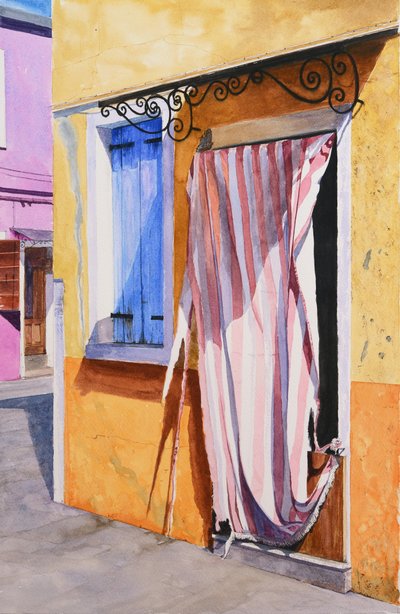 Burano-huset (akvarell på papir) av Mike Briscoe