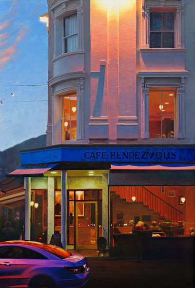 Rendevous, 2017 (olje på lin) av Mike Briscoe