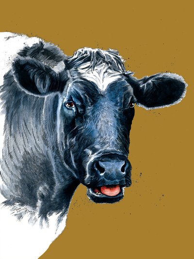 The Cow on Golden Yellow, 2021 av Mike Davis