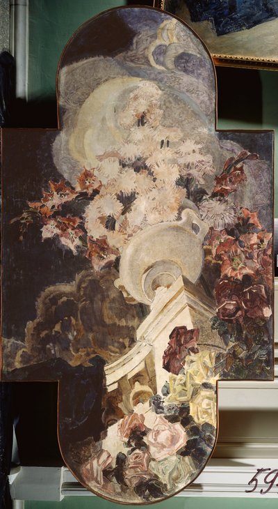 Chrysanthemums (Chrysanthemums) - Maleri av Mikhail Alexandrovich Vrubel (Vrubel) (1856-1910), olje på lerret av Mikhail Aleksandrovich Vrubel