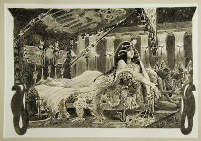 Cleopatra på sengen, 1899 av Mikhail Aleksandrovich Vrubel