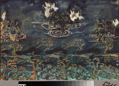 Nenuphars (nympheas) (Vannliljer) - Verk av Mikhail Alexandrovich Vrubel (Vrubel) (1856-1910), akvarell og gouache på papir, russisk kunst fra 1800- og 1900-tallet, art nouveau - State Museum Abramtsevo Estate, Moskva av Mikhail Aleksandrovich Vrubel