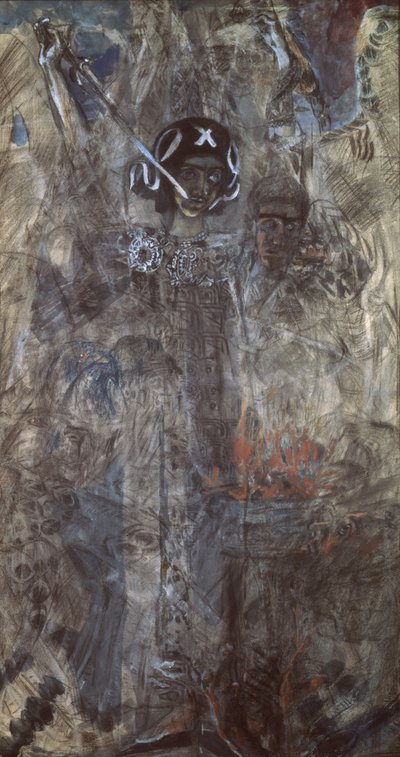 Visjonen til profeten Esekiel, 1906 av Mikhail Aleksandrovich Vrubel