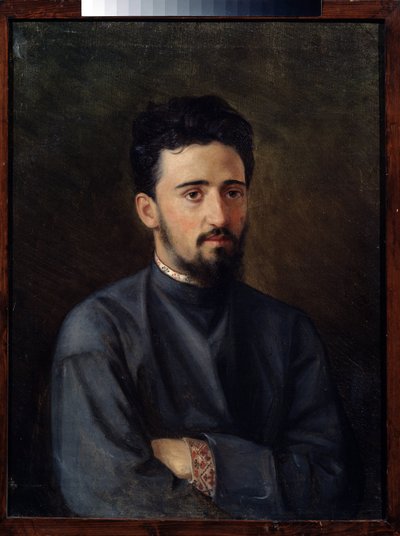Portrett av forfatteren Vsevolod Mikhailovich Garchine (1855-1888) (Portrett av forfatteren V.M. Garshin). Maleri av Mikhail Georgievich Malyshev (1852-1914), olje på lerret av Mikhail Georgievich Malyshev