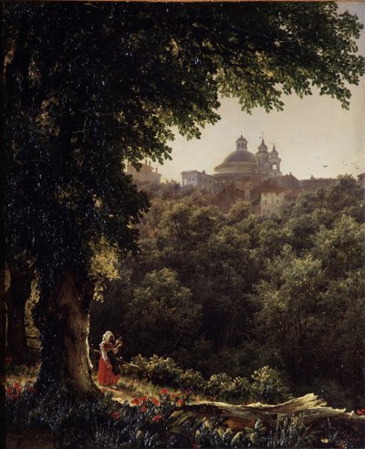 Ariccia nær Roma, 1836 av Mikhail Ivanovich Lebedev