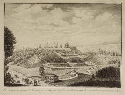 Utsikt over Vladimir-byen, 1769 av Mikhail Ivanovich Makhaev