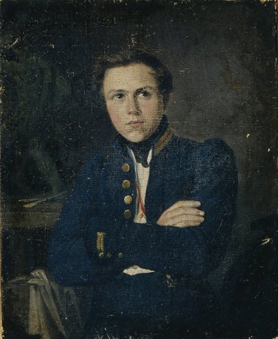 Portrett av billedhuggeren Alexander Ivanovich Terebenev 1812-1859, 1835 av Mikhail Ivanovich Skotti
