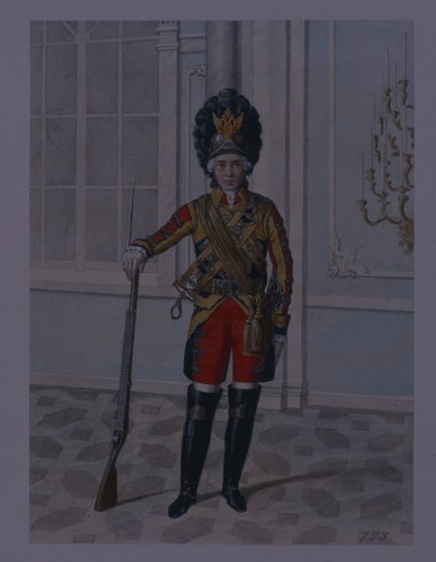Offiser for Life Guards kavaleriregiment i 1764-1796, tidlig på 1840-tallet av Mikhail Ivanovich Terebenev