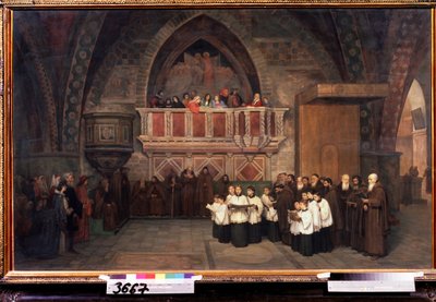 ""Vespers i kirken St. Frans av Assisi, Italia"" Maleri av Mikhail Petrovich Botkin (1839-1914) 1871 State Tretyakov Gallery, Moskva av Mikhail Petrovich Botkin