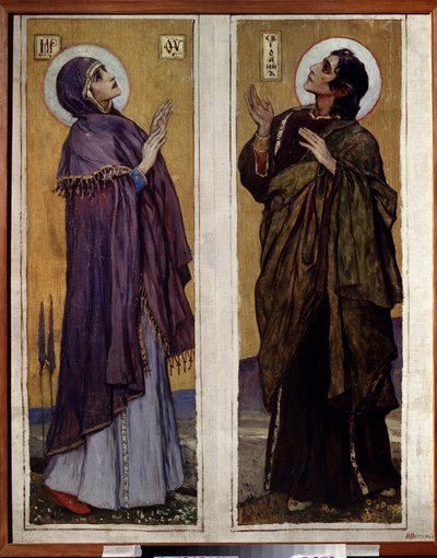 Jomfruen og døperen Johannes (Jomfru og døperen Johannes). Maleri av Mikhail Vasilyevich Nesterov (1862-1942), olje på lerret av Mikhail Vasilievich Nesterov