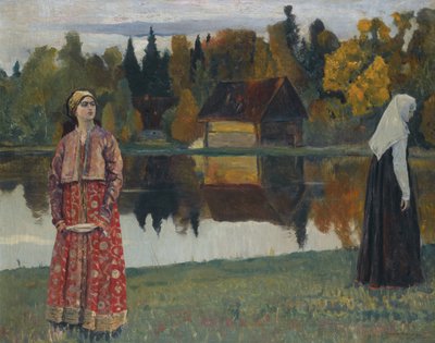 Ved innsjøen, 1924 av Mikhail Vasilievich Nesterov
