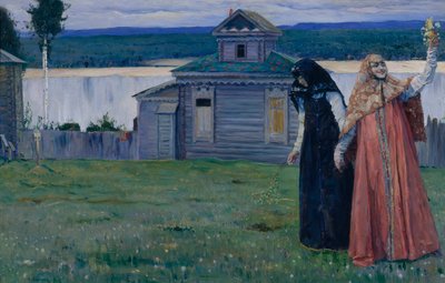 I et bortgjemt kloster Sisters, 1915. av Mikhail Vasilievich Nesterov
