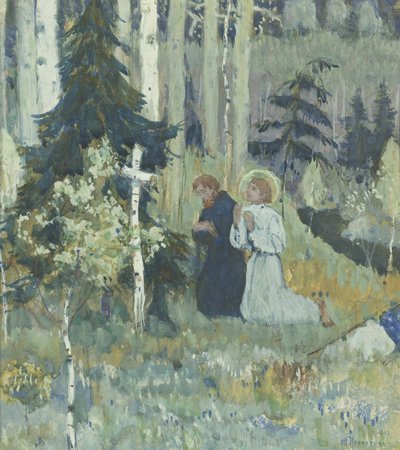 Grunnleggelsen av Trinity-Sergius-klosteret av Mikhail Vasilievich Nesterov