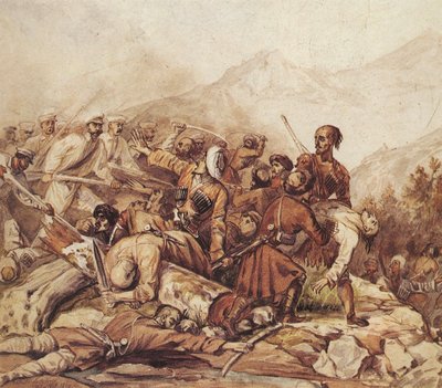 Slaget ved Valerik-elven 11. juli 1840, 1840 av Mikhail Yuryevich Lermontov