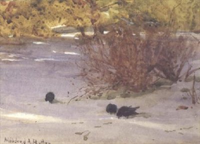 Shadows on the Snow (akvarell på papir) av Mildred Anne Butler