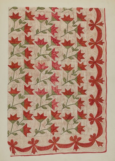 Applikert quilt av Mildred E. Bent