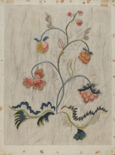 Sengeteppedetalj av Mildred E. Bent