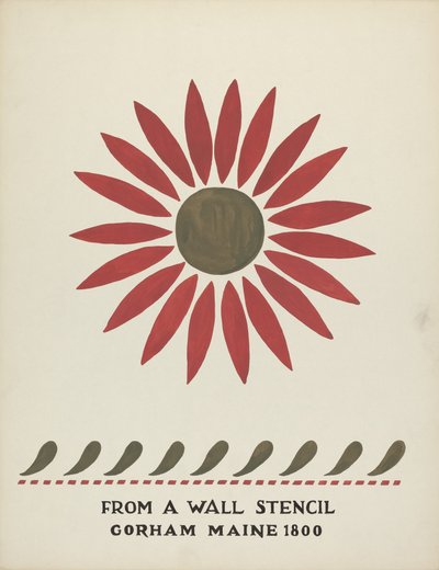 Design fra Gorham, Maine 1800: fra den foreslåtte porteføljen "Maine Wall Stencils" av Mildred E. Bent
